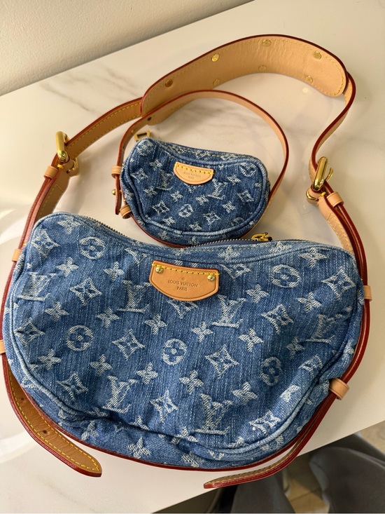 Louis Vuitton Handbags - Louis Vuitton Croissant MM Monogram Denim Blue M46856 + Matching Pochette